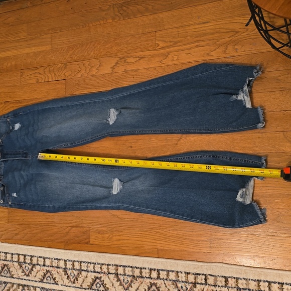 EXCUSE BRAND WOMEN'S JUNIOR SIZE BLUE DISTRESSED JEANS SIZE 3/26W - Picture 6 of 12